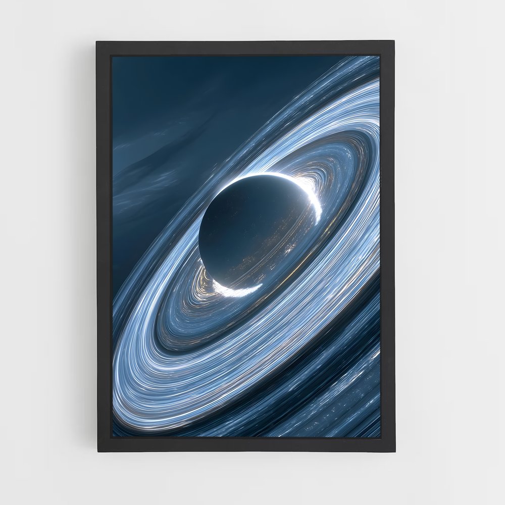 Poster splendide des anneaux de Saturne – affiche Système solaire (vue 2)